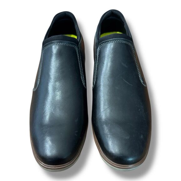 NWOT Florsheim Comfortech Black Leather Slip-on Loafers Business Men’s Size 9.5
